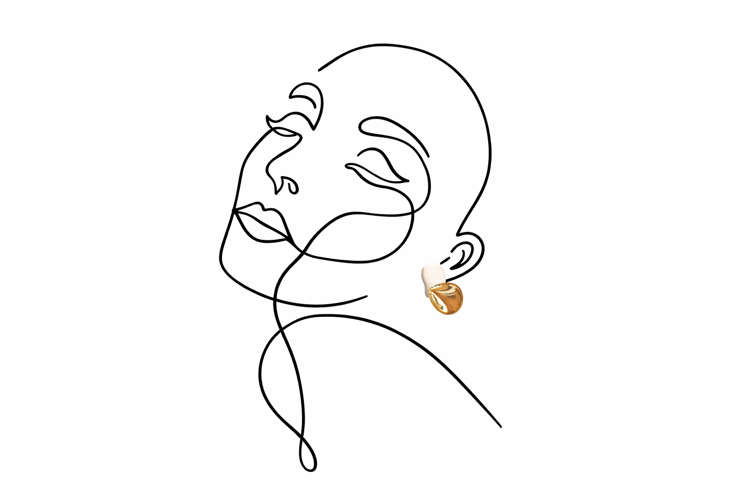 Banceramiche golden Petali ceramic earrings white and gold 