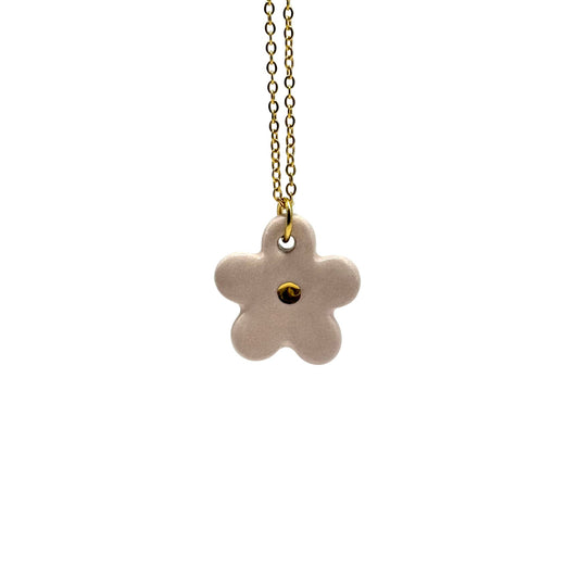 Margherita | Handcrafted pink floral ceramic necklace - banceramiche