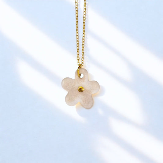 Margherita | Handcrafted pink floral ceramic necklace banceramiche