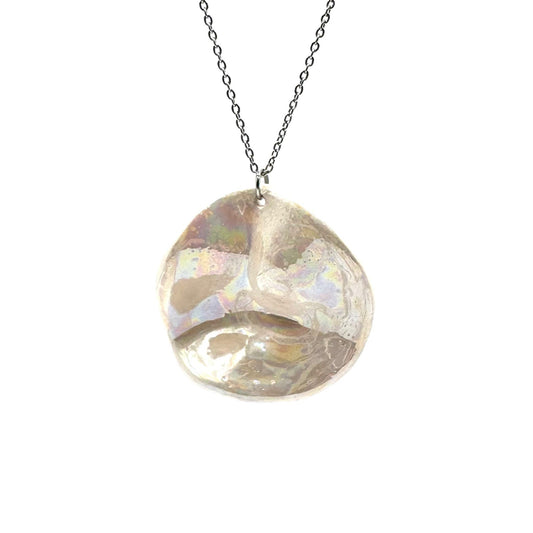 Perla | Handcrafted pearl-white ceramic necklace (large) banceramiche