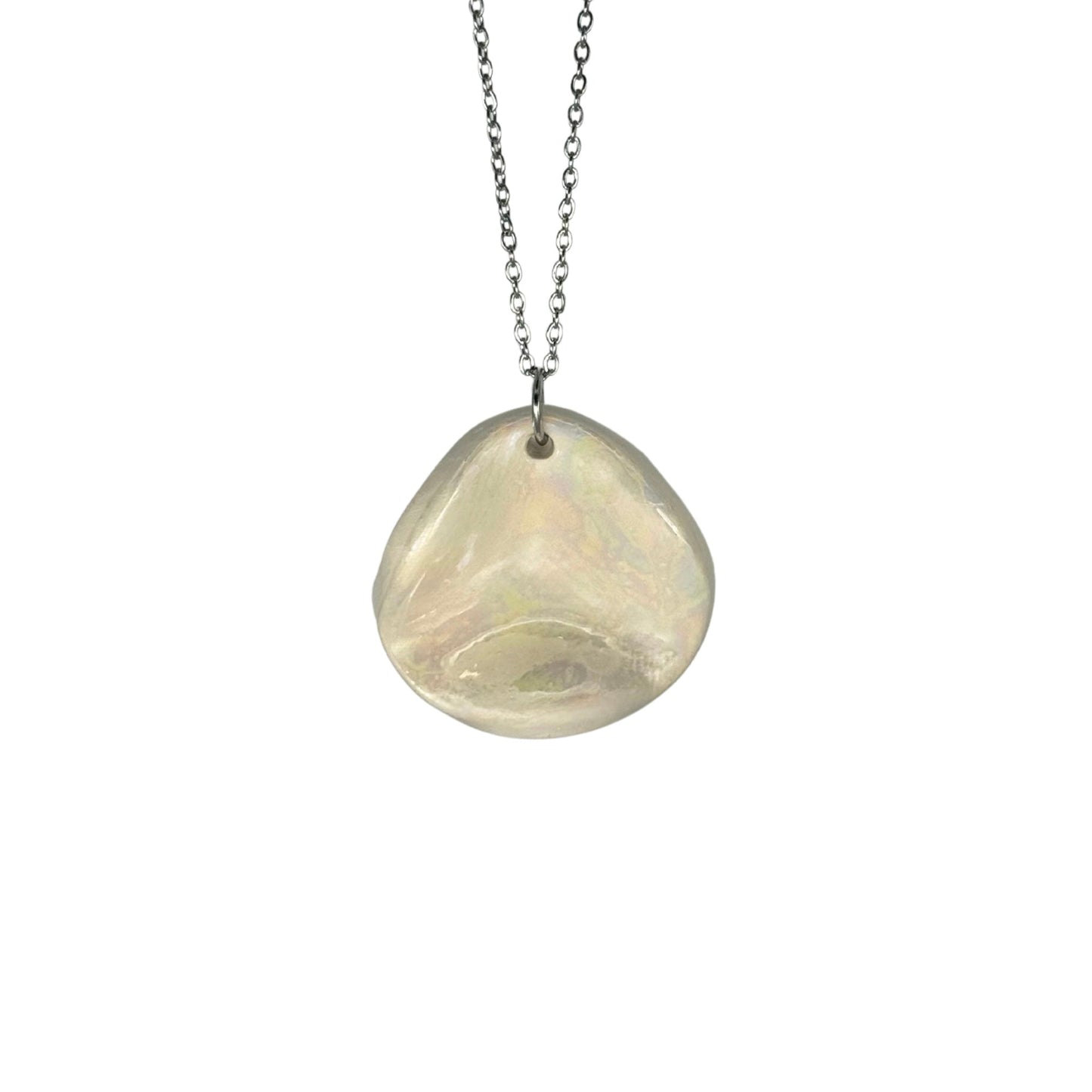 Perla | Handcrafted pearl - white ceramic necklace (small) - banceramiche